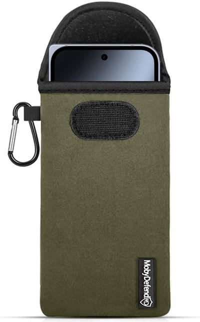 MobyDefend Hoesje - Geschikt voor Google Pixel 10 Pro Fold - Neopreen Pouch Met Karabijnhaak - Insteek - Riemlus - Groen