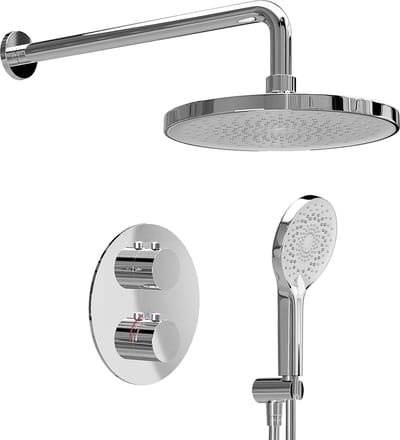 Lomazoo Inbouwdoucheset Chroom - met thermostaatkraan - met ronde handdouche - Cassia