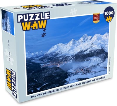 Puzzel Dal van de Engadin in Zwitserland tijdens de winter - Legpuzzel - Puzzel 1000 stukjes volwassenen