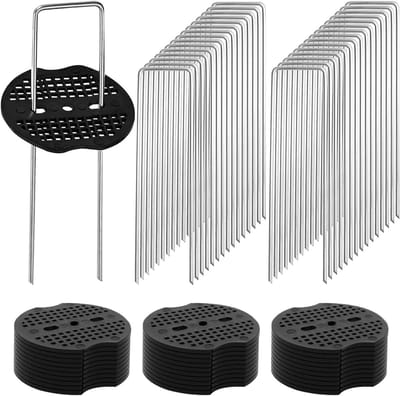 Grondankers U-vorm - Grondpennen Worteldoek - Tuin Vastzetten - Scherpe Punten - 10 cm x 4 cm - Zilver