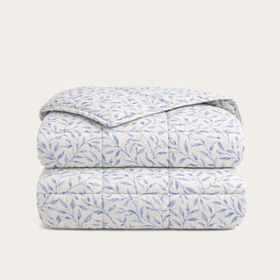 HappyBed Dekbed zonder overtrek 140x200 - 100% Katoen - Wasbaar Dekbed - Bedrukt dekbed zonder hoes - Hoesloos Dekbed - Eenpersoonsdekbed - Twilight Leaves