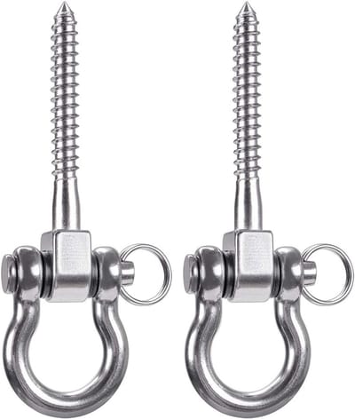 Set van 2 Heavy Duty RVS Schroefbeugels voor Schommels en Hangmatten - 800kg Capaciteit