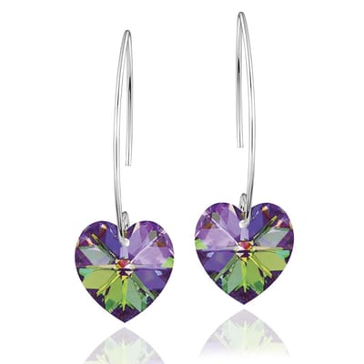Montebello Oorbellen Pippa HZ101 - Swarovski Hart - 925 Zilver Gerhod. - Ø14mm - 40mm