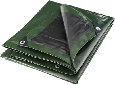 Afdekzeil 3 x 5 m - Multifunctioneel Industrieel Zeil 240 g/m² - Waterdicht - UV Bescherming - Omkeerbaar Grijs/Zwart