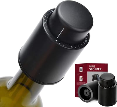 SnelShoppen - 2 Stuks Vacuüm Wijnfles Stopper - Wijn Accessoires met Datumweergave - Ideaal voor Wijnliefhebbers - Bewaar Wijn Langdurig - Perfect voo