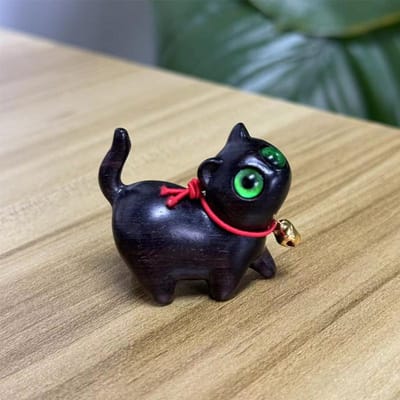 Miniatuurfiguren Kat Ornament Schattige Gekleurde Houten Kat Desktop Kantooraccessoires Huisdecoratie Cadeau Activiteit Souvenirs