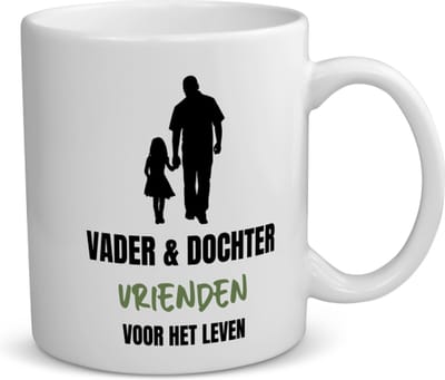 Akyol - vader en dochter koffiemok - theemok - Liefde - vrienden - verjaardagscadeau - cadeau voor vader/dochter - gift - kado - 350 ML inhoud