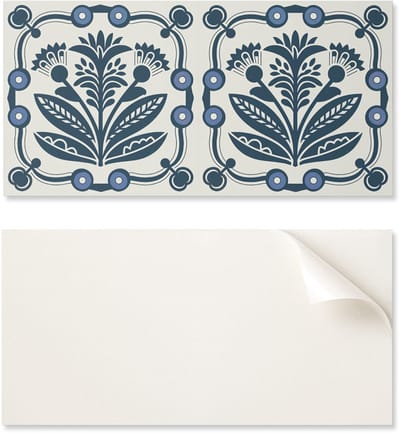 Zelfklevende vinyl wandbekleding met afbeeldingen voor de keuken, 100x50 cm, bloemenpatroon met bladeren.
