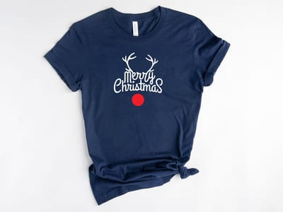 Lykke Merry Christmas T-Shirt | Kerst | Mannen - Vrouwen - Unisex | Katoen | Navy | Maat XXL