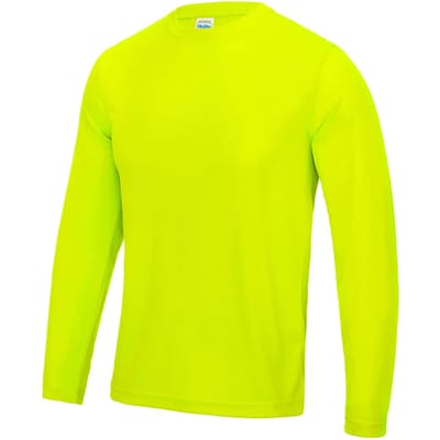 Just Cool Long Sleeve Cool T JC002 - ELECTRIC YELLOW - M
