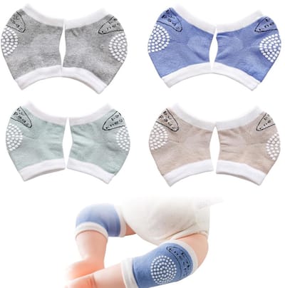 Cosensi- Kniebeschermers Kinderen - Antislip Ontwerp - Duurzaam Materiaal - Zacht en Ademend - 4 Paar - Voor Pasgeborenen - Kinderbeschermers