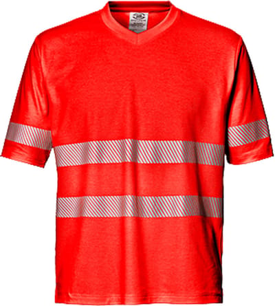 SIR SAFETY STRETCH LIGHT MISTRAL Hi Vis Reflecterend Korte mouw Werk T-shirt HEREN Rood - EN ISO 20471 Klasse 2