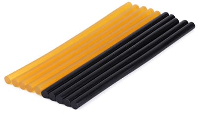 Allecto - Lijmpatronen - 11mm x 270mm Hot Glue Sticks - 5 Zwarte en 5 Gele - Voor Auto Reparatie - Sterke Hechting - Geschikt voor Hobby en Klussen