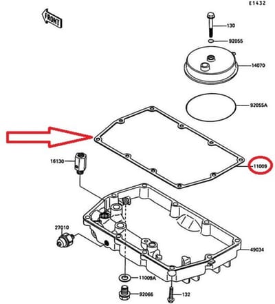 Joint de carter d'huile 11061-1489 pour moto Kawasaki 500 Ninja R 2006-09 Neuf