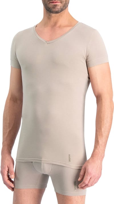 Noshirt SoftTouch Tencel - Ondershirt - Reguliere V-Hals - Tencel - Invisible Khaki - S
