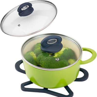 Lomera Glazen Deksel 16 CM - Deksel voor Pan - Stoomgaatje Deksel - RVS Rand Deksel - Vaatwasmachine Bestendig - Chromen Inzet Knop - Loodvrij Deksel - Cadmiumvrij Deksel - PFOA-Vrij Deksel - Pandeksel - Pannendeksel