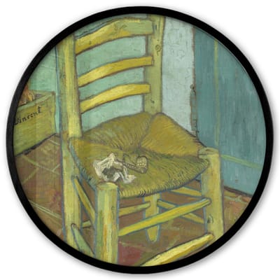 Poster in lijst Rond - Fotolijst 40x40 cm - Posters - Vincents stoel - Vincent van Gogh - Ronde posterlijst zwart - Decoratie - Wanddecoratie woonkamer - Muurdecoratie slaapkamer