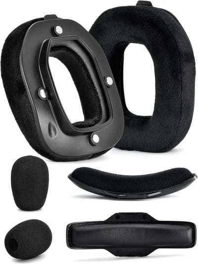 Mod Kit voor A40 TR - Vervangende Oorkussens en Hoofdband voor Gaming Headsets, Geluidsisolatie, Comfortabele Dikte en Zacht Velours (Zwart)