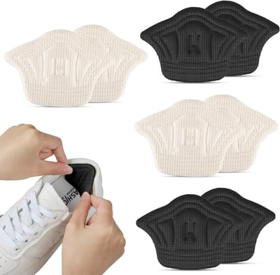 Heel Pads voor Comfort en Bescherming, 4 Paar Zelfklevende Antislip Hielsteunen voor Te Grote Schoenen, Verbeterde Pasvorm en Comfort, Geschikt voor Mannen en Vrouwen