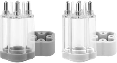 Dailygoods- Haarolie-Applicator 2 Stuks - Precisie Dispenserborstel - Rommelvrij - Hoofdhuidmassage - Roestvrij Staal - 5,7 x 2,7 cm - Haargroeiserum