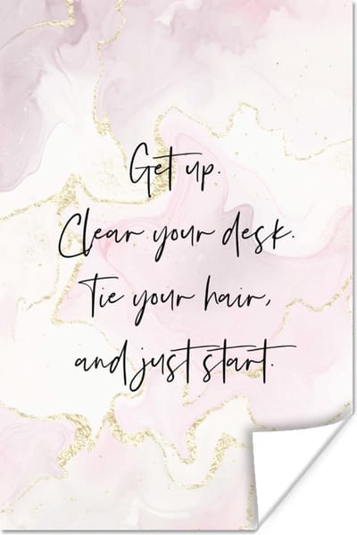 Poster Bureau - Student - Motivatie - Quotes - Marmer - 120x180 cm XXL
