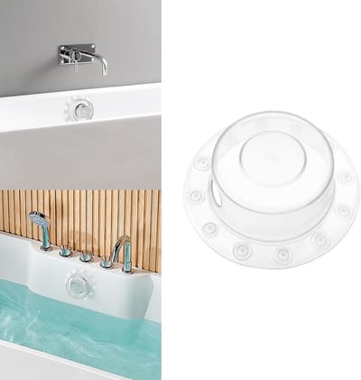 Badkuip Overloop - Afvoerhoes Bad - Waterniveau Regelen - 12 Zuignappen - 4 Inch - Transparant