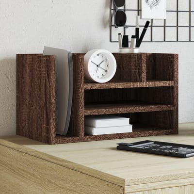 vidaXL - Bureau - organiser - 44,5x24x25 - cm - bewerkt - hout - bruin - eikenkleur