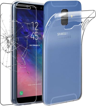 ebestStar - Hoes geschikt voor Samsung A6+ 2018 Galaxy A6 PLUS SM-A605F, Back Cover, Beschermhoes anti-luchtbellen hoesje, Transparant + Gehard Glas