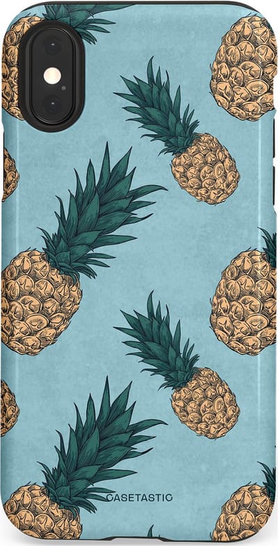 Casetastic Hoesje Geschikt voor Apple iPhone X/Xs - Stijlvolle Beschermende Duo-layer Case - Tropische Ananas