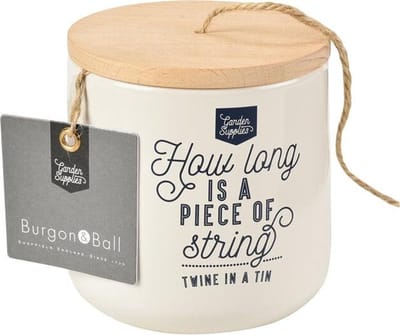 Burgon & Ball Blikje touw met houten deksel Crème wit