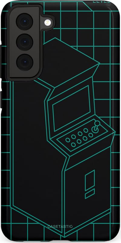 Casetastic Hoesje Geschikt voor Samsung S21 FE - Stijlvolle Beschermende Duo-layer Case - Retro joystick