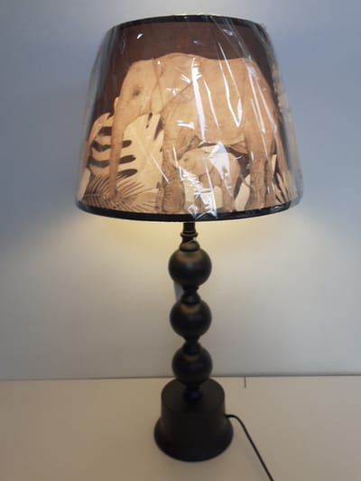 Olifanten beeld olifanten lampenkap zeer mooie lamp met kap van olifanten + lamp 57 x 28 x 28 cm
