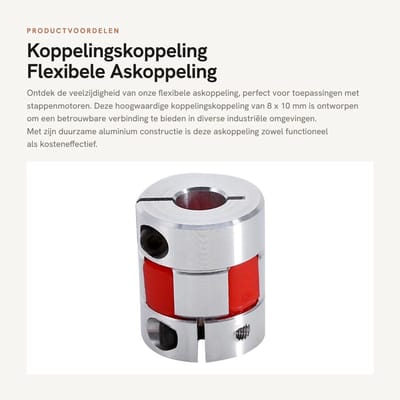 Dailygoods- Flexibele Askoppeling 8 × 10 mm - Aluminium Koppelingsas - Clamp-Plum - Stappenmotor - Hoogwaardige Kwaliteit - Functionele Oplossing