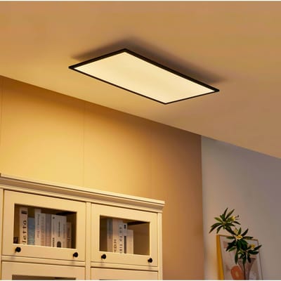 Lindby LED paneel Lamin, zwart, 80 cm, CCT, dimbaar, afstandsbediening