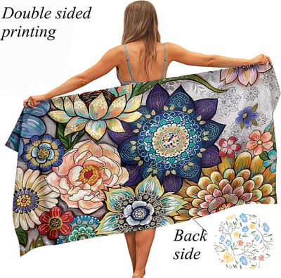 Ulticool Microvezel Sneldrogende Handdoek 160x80 cm - Bloemen Kunst - Reizen Travel Accessoires Reis Gadgets Sauna Spa Gym Yoga Haar Strandlaken Badlaken Badhanddoek Zwemhanddoek Reishanddoek Hamamdoek Microfiber - Vrouw