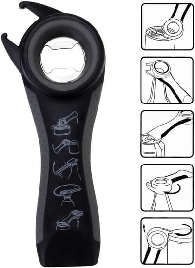 5-in-1 multiflesopener handmatig glazen fles en blikopener keukengereedschap multifunctioneel geschikt voor senioren en reumatoïde artritis