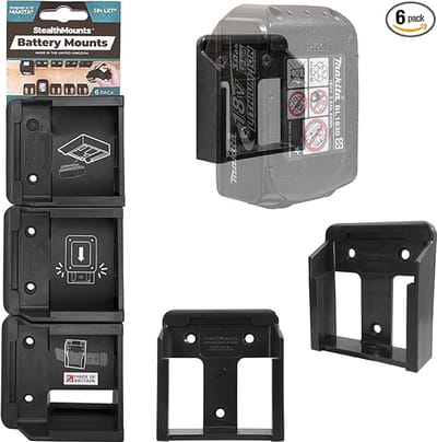 StealthMounts BM-MK18-6 Accuhouder voor Makita 18V LXT - Zwart - 6-pack