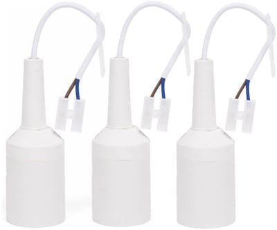 Benson Verhuisfitting - 3x - E27 - wit - fitting met kroonsteen en kabel