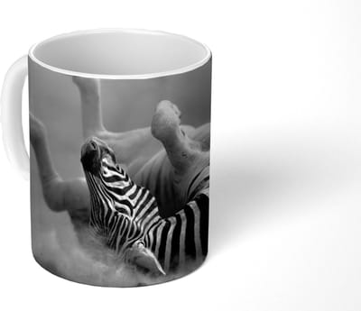 Mok - Koffiemok - Zebra - Dieren - Zwart - Wit - Mokken - 350 ML - Beker - Koffiemokken - Theemok