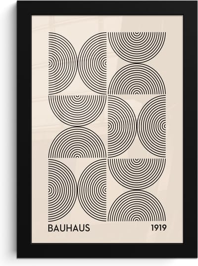 Poster in lijst - Fotolijst 20x30 cm - Posters - Bauhaus - Vintage - Modern - Zwart - Art - Posterlijst zwart - Decoratie - Wanddecoratie woonkamer - Muurdecoratie slaapkamer