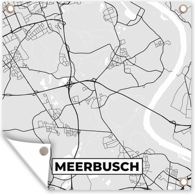 Tuin poster Duitsland - Stadskaart - Plattegrond - Kaart - Meerbusch - 200x200 cm - Tuindoek