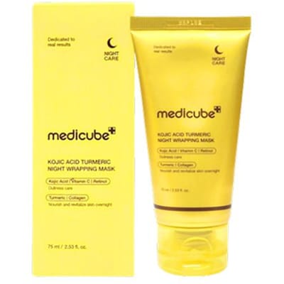 Oplichtend Kojic Acid & Kurkuma Nachtmasker voor Donkere Vlekken – MEDICUBE yellow