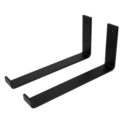 Wovar Plankdrager Zwart Industrieel 15 x 30 cm | Set 2 Stuks