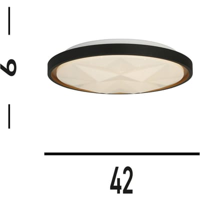 Searchlight LED plafondlamp Satellite zwart Ø 42cm staal afstandsbediening