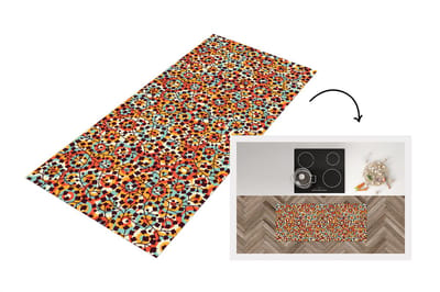 Keukenloper - Loper keuken - Bloemen - Bohemian - Cirkel - Patroon - 120x50 cm - Keukenloper vinyl