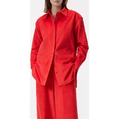 Closed Classy Long Cuff Blouse Shirt Hibiscus Red Maat: XS | Overhemden Outlet | Dames | Rood