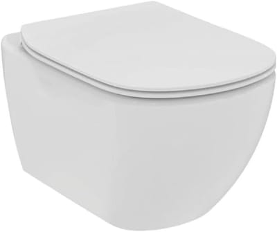 Hangend Toiletten met Rimless Technologie en Soft-Close Wc-bril - Smal en Wit