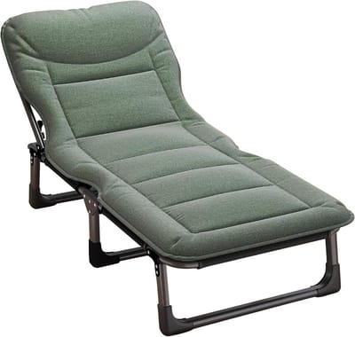 Kampeerbed Opvouwbaar - Klapbed Matras - Ontspannen Buiten - Geïntegreerde Matras - 190 cm Lengte - Groen