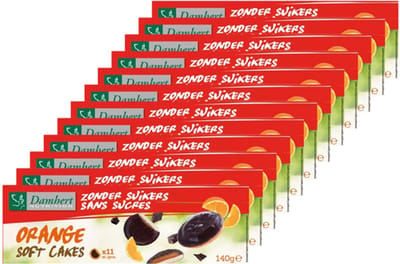 Damhert | Zonder Suikers | Orange Soft Cakes | 12 stuks | 12 x 140 g