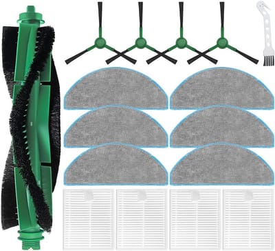 16 stuks vervangende onderdelen geschikt voor iRobot Roomba Combo Essential Series Q0120 Y0140 Y0110 Q011 robotstofzuiger 1* hoofdborstel 4* zijborstels 4* hepa-filters 6* dweildoek* 1